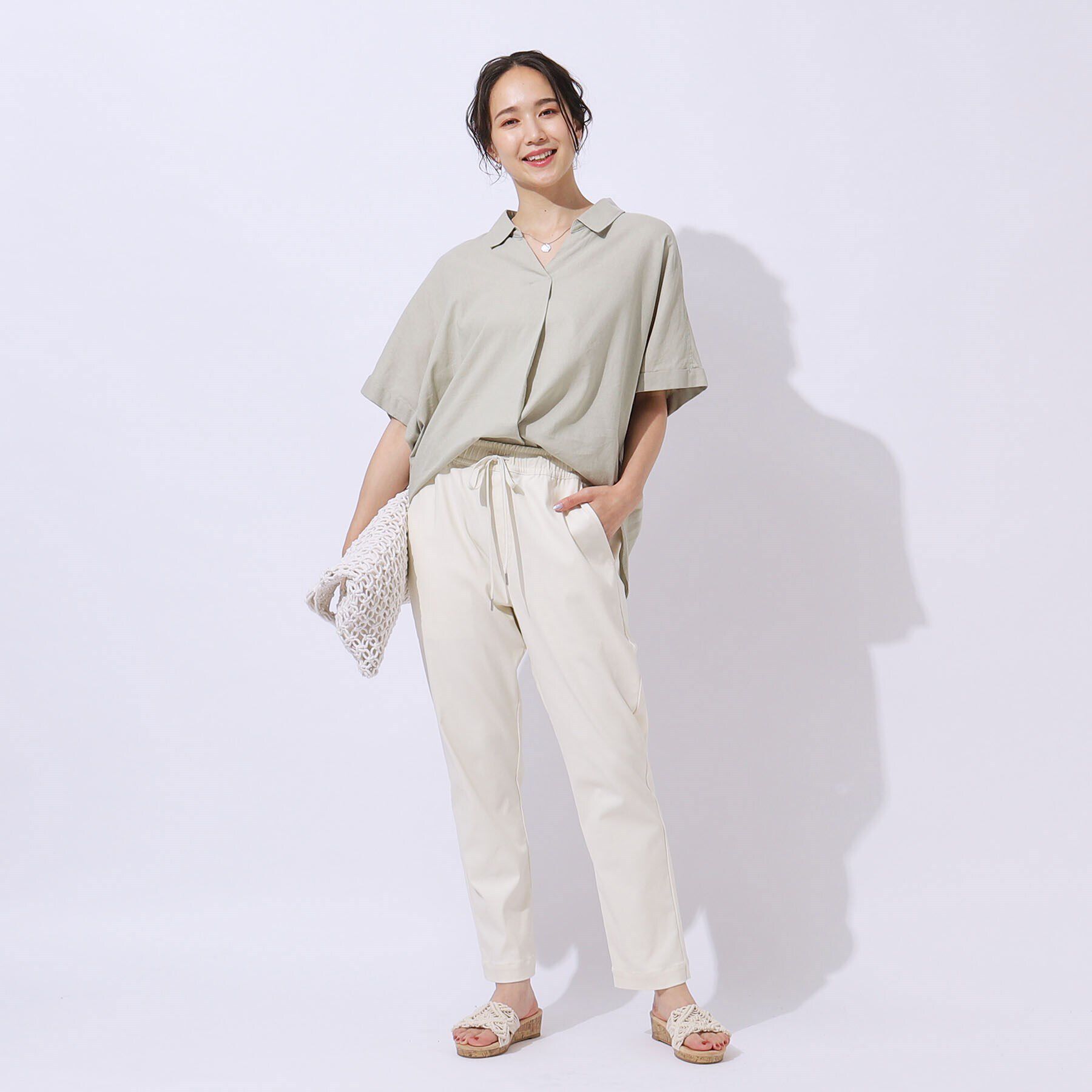 SHOO･LA･RUE「【SS-3L/無理せずスリム】 ぐんぐん伸びる イージーテーパードパンツ」|その他|