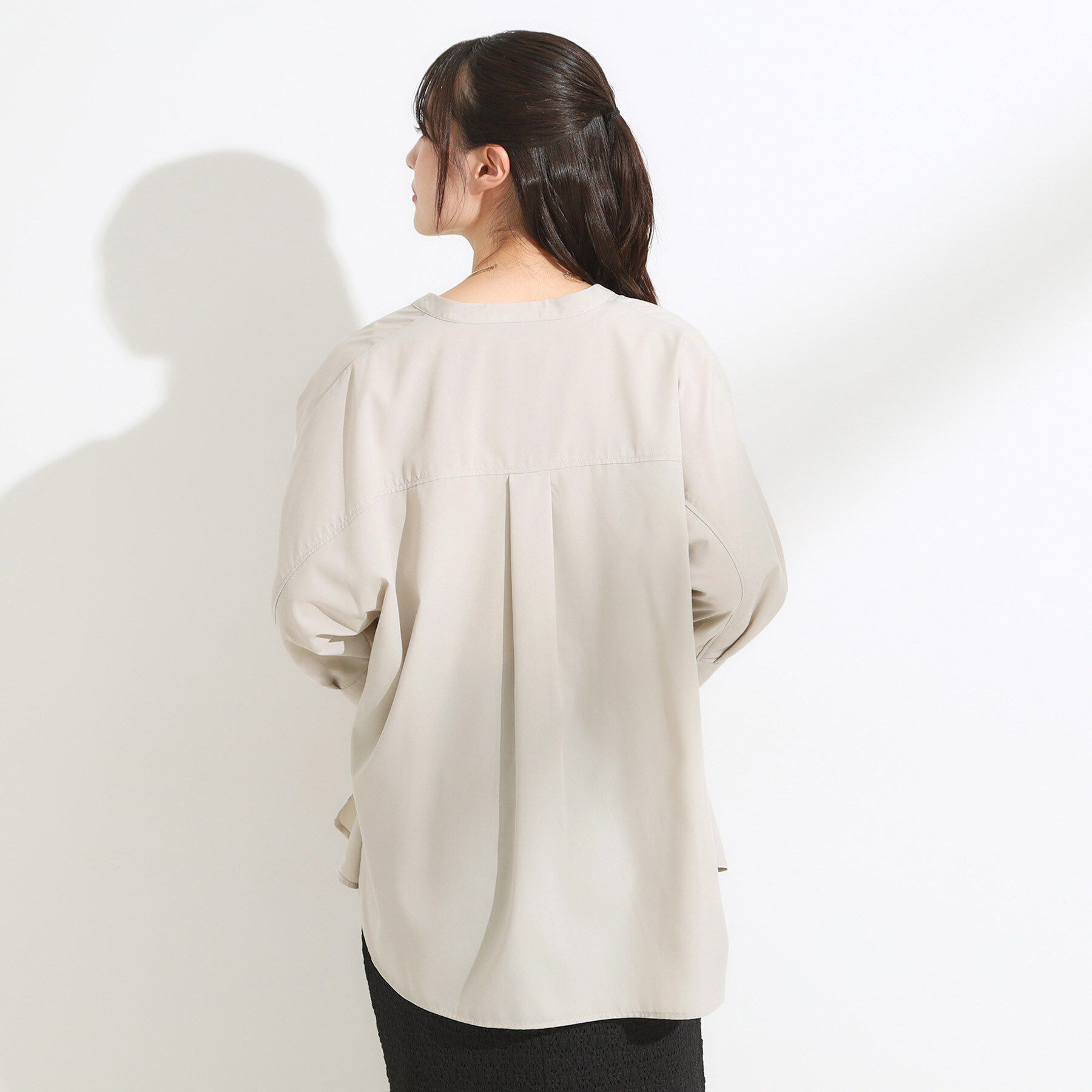 SHOO･LA･RUE「【S-LL/洗濯後しわになりにくい】コットン風 前あきドルマンブラウス」|シャツ・ブラウス|
