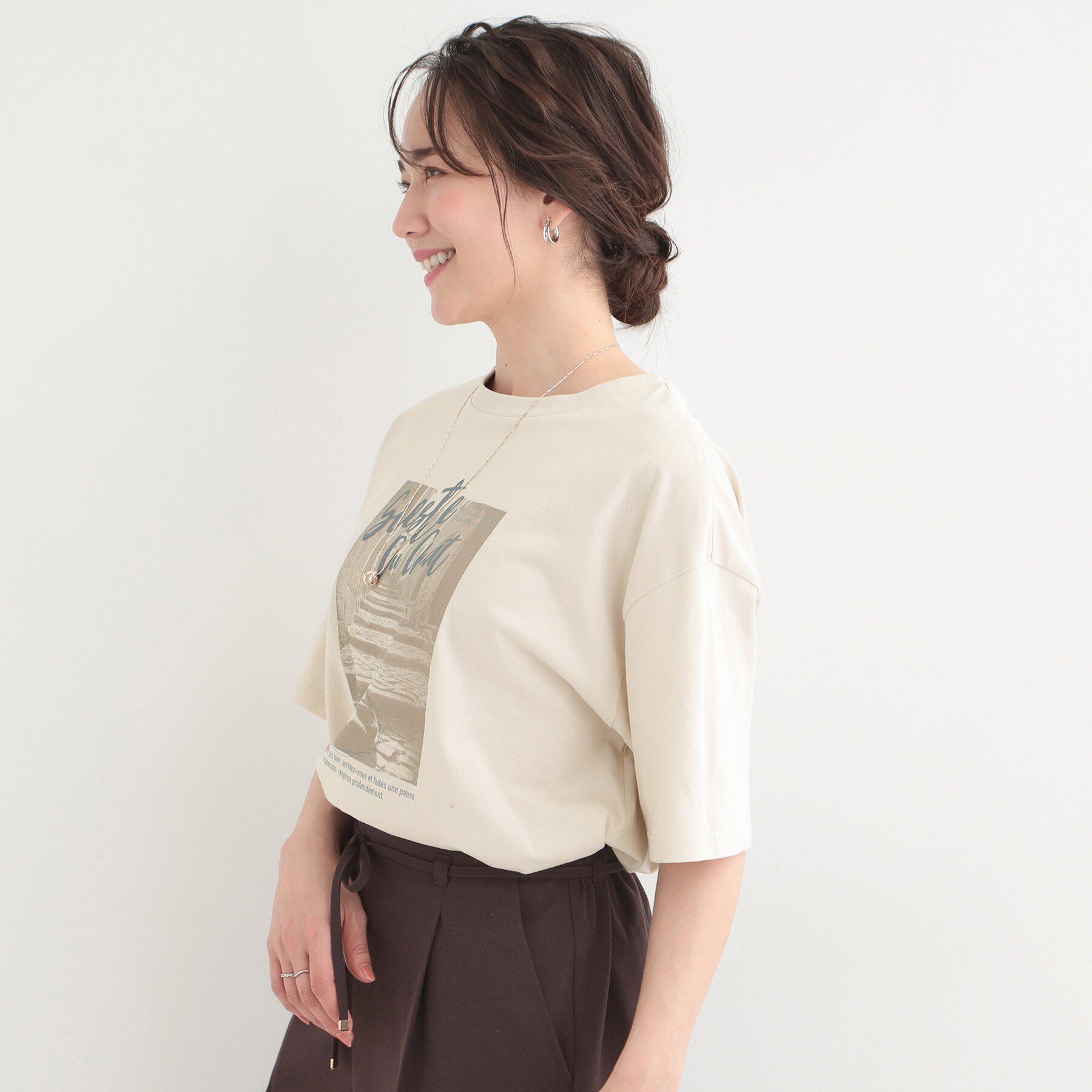SHOO･LA･RUE「【綿100％/S-LL/プチプラ】選べる3柄 プリントアソートTシャツ」|Tシャツ・カットソー|