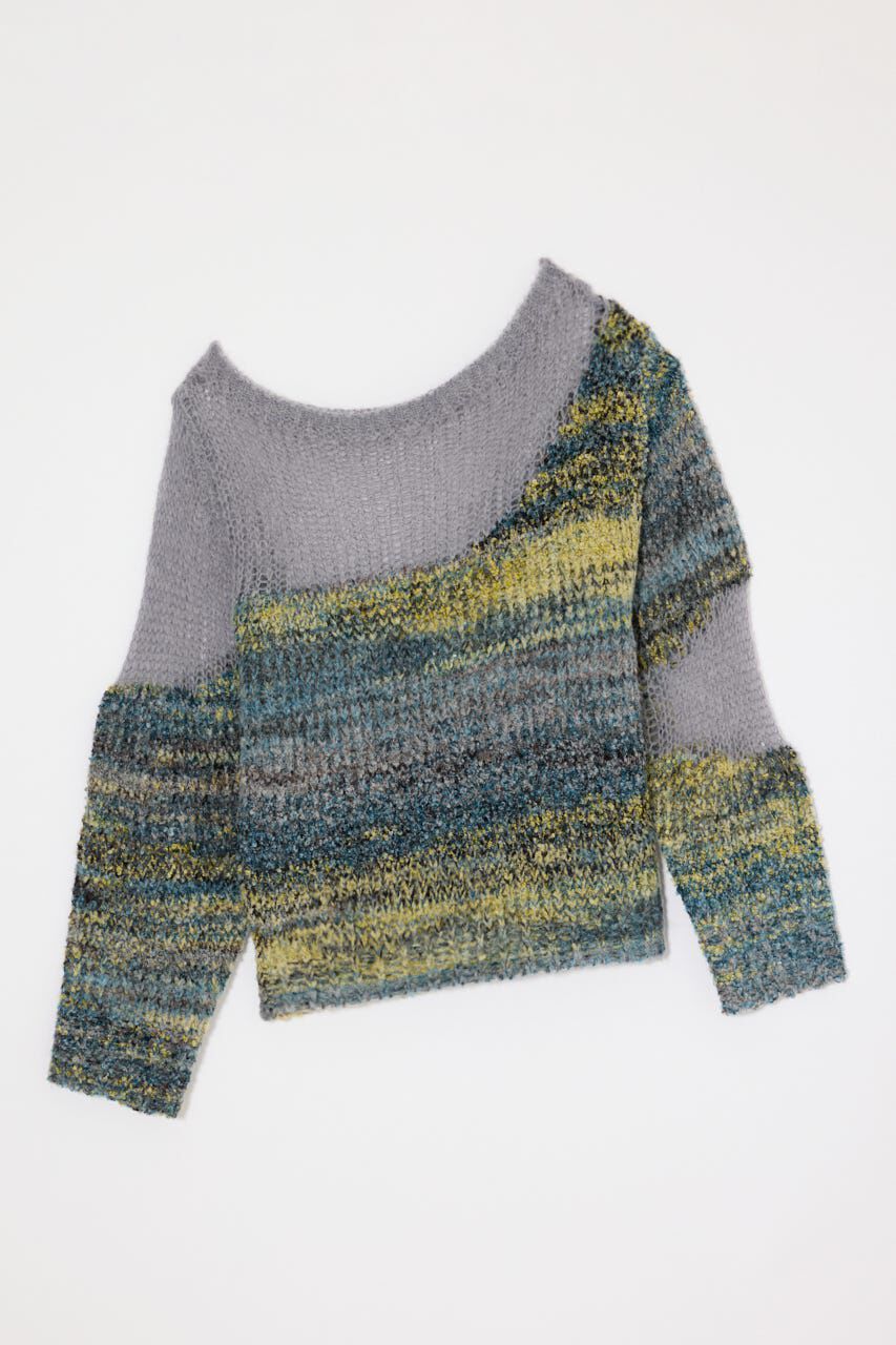 MOUSSY「MIXED YARN SHEER COMBI ニット」|ニット・セーター|