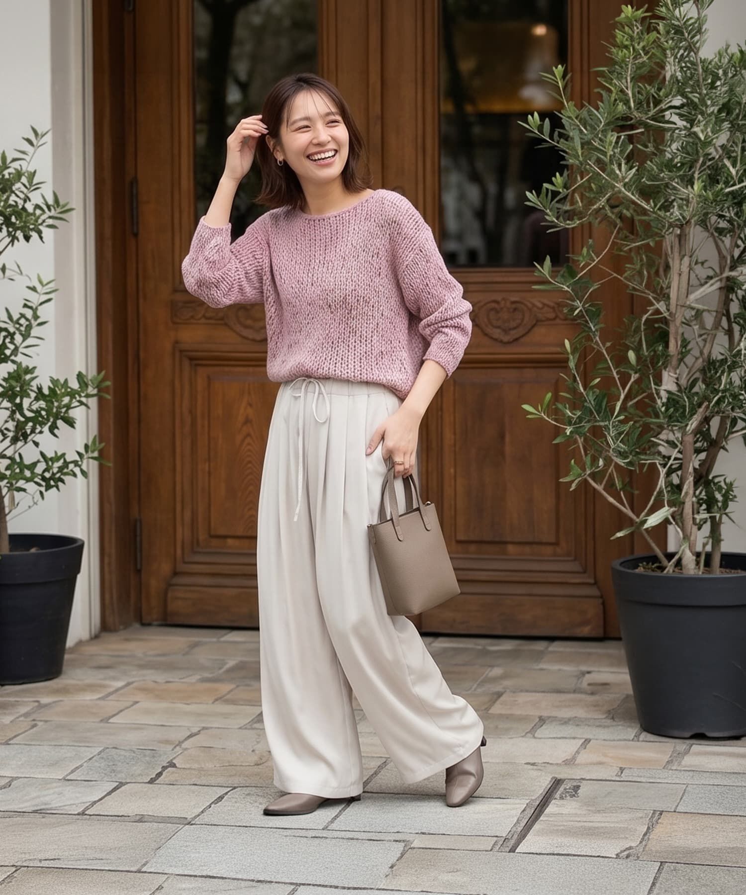 STYLE DELI「リボンヤーンざっくり編みプルオーバー」|ニット・セーター|
