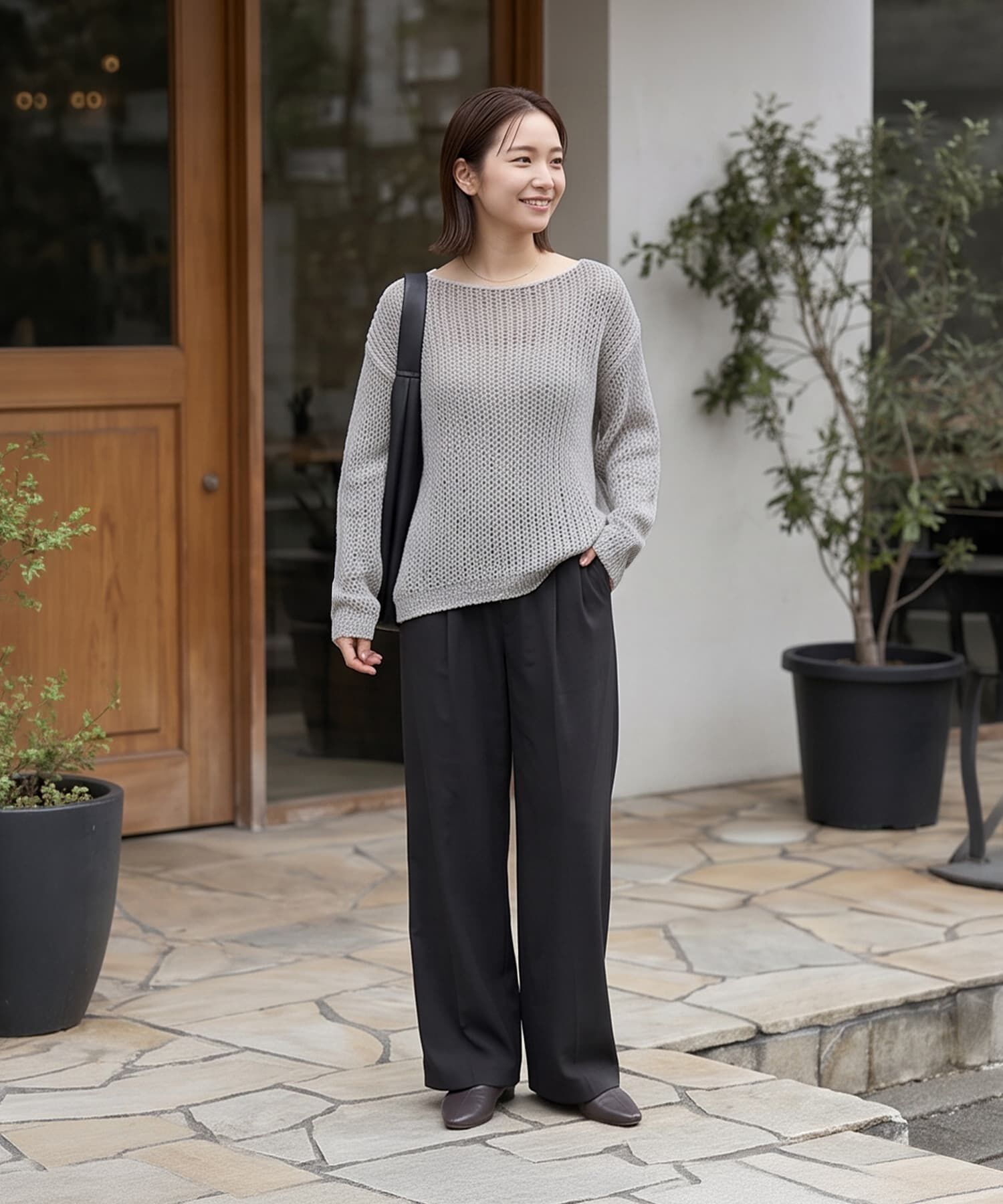 STYLE DELI「リボンヤーンざっくり編みプルオーバー」|ニット・セーター|