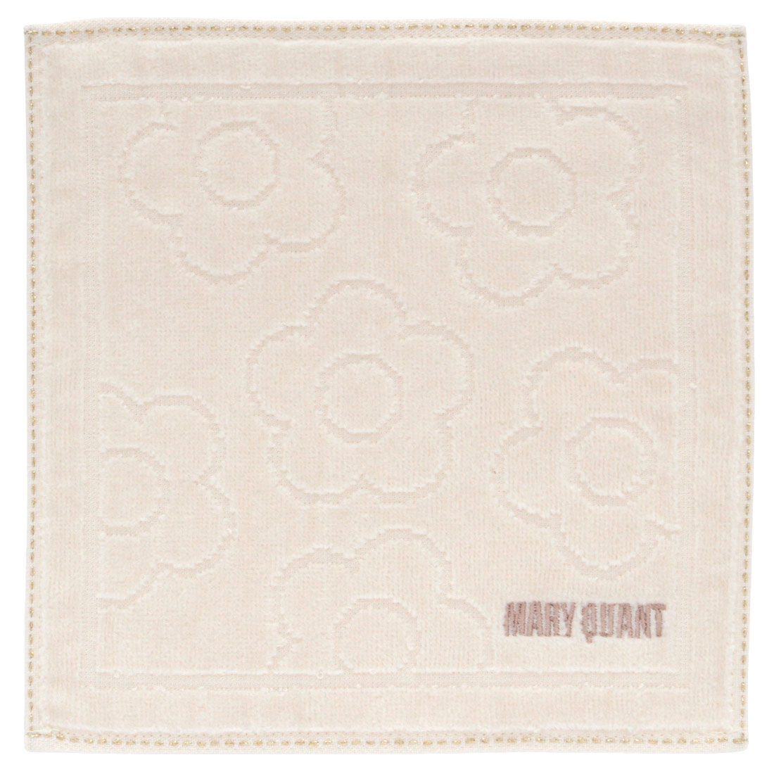 MARY QUANT「MARY QUANT タオルハンカチ＜ラメステッチ＞」|ハンカチ|アイボリー