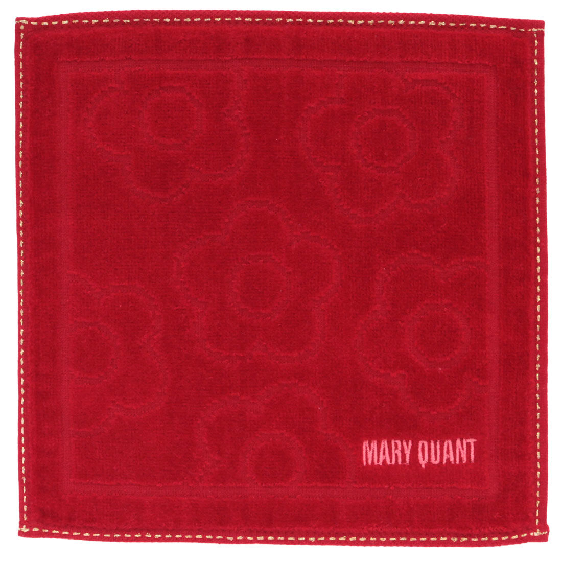 MARY QUANT「MARY QUANT タオルハンカチ＜ラメステッチ＞」|ハンカチ|レッド