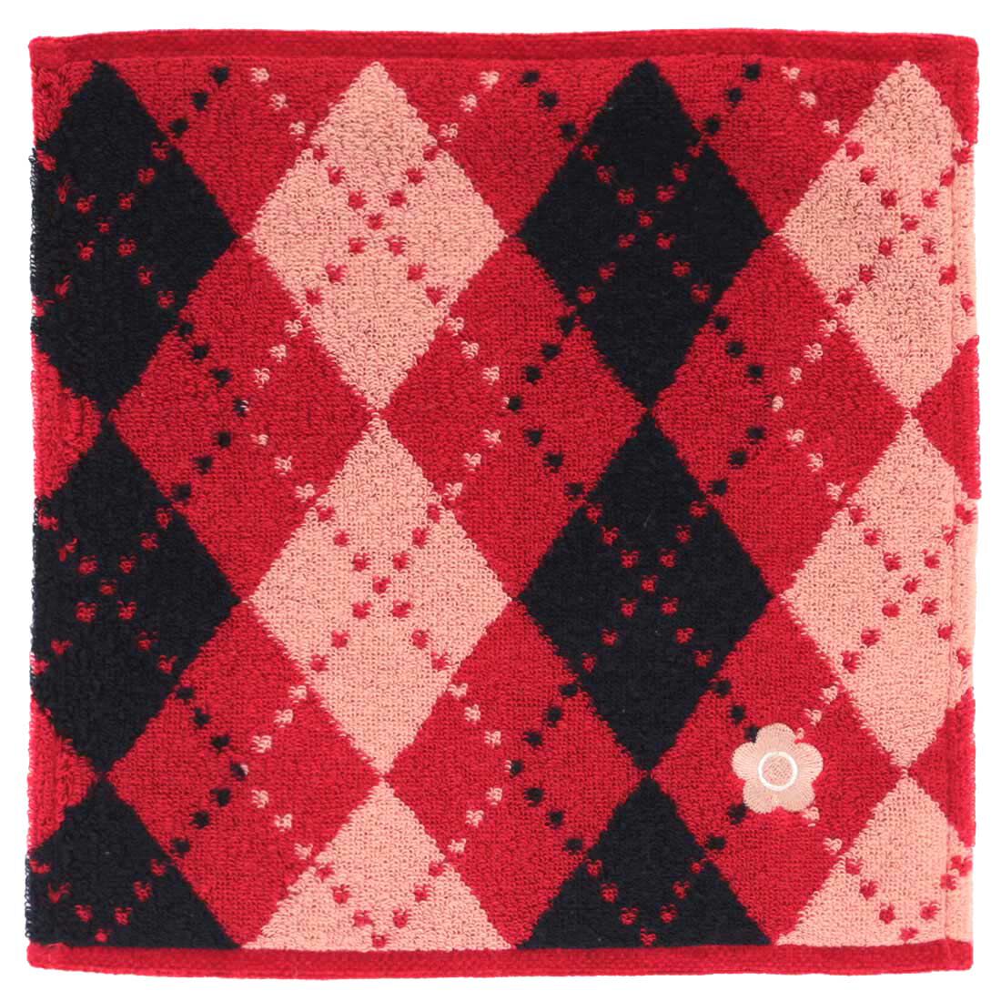 MARY QUANT「MARY QUANT タオルハンカチ＜アーガイルパターン＞」|ハンカチ|レッド