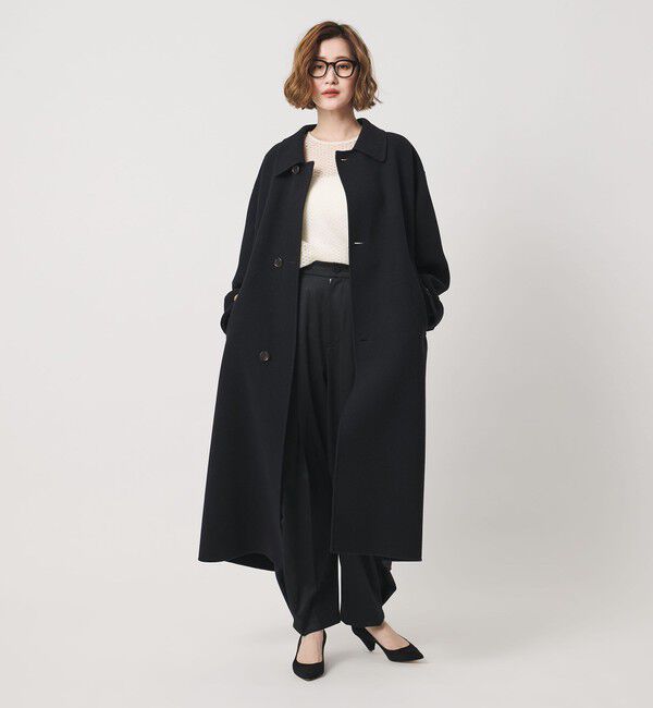 conte「＜conte＞リバー バルカラーコート」|その他|BLACK
