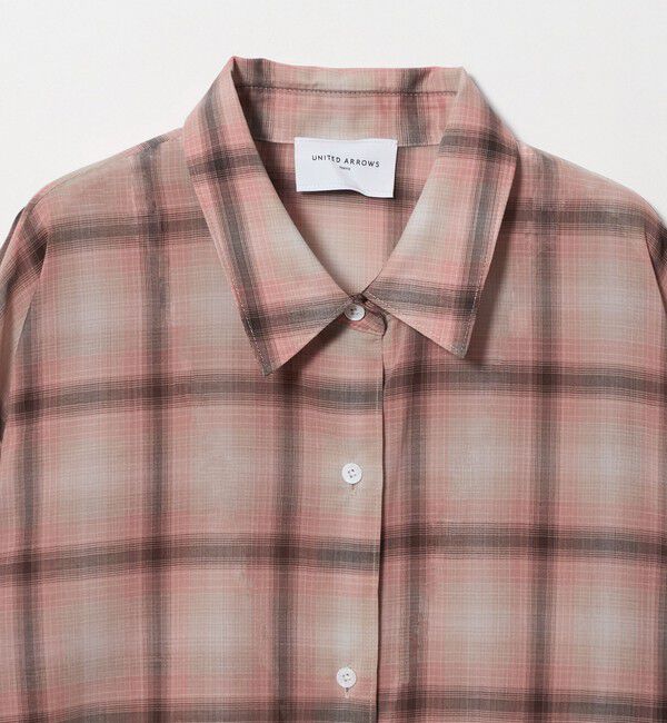 UNITED ARROWS「シアー チェック スカーフ ブラウス 」|シャツ・ブラウス|