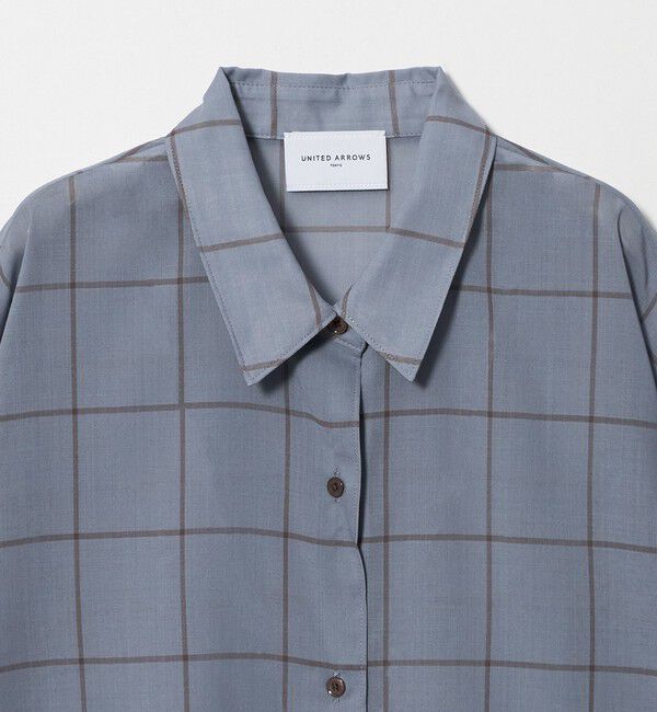 UNITED ARROWS「シアー チェック スカーフ ブラウス 」|シャツ・ブラウス|