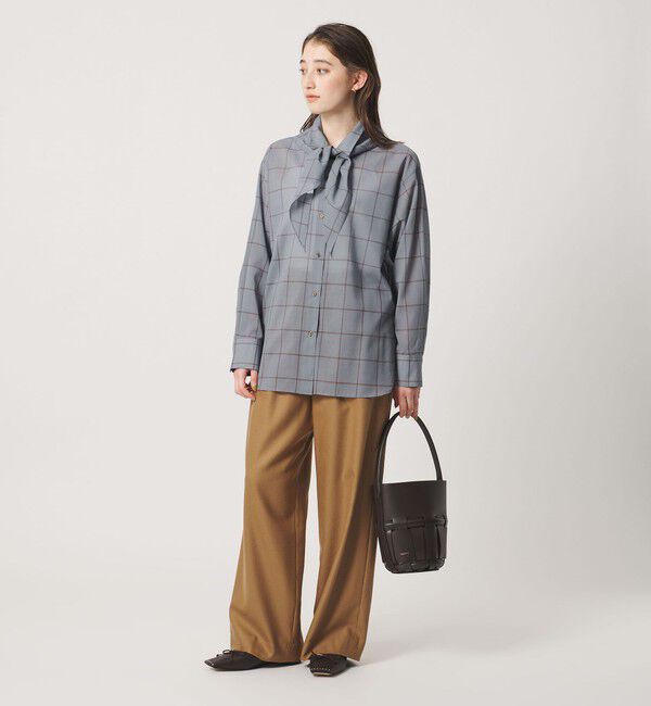 UNITED ARROWS「シアー チェック スカーフ ブラウス 」|シャツ・ブラウス|