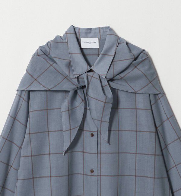 UNITED ARROWS「シアー チェック スカーフ ブラウス 」|シャツ・ブラウス|