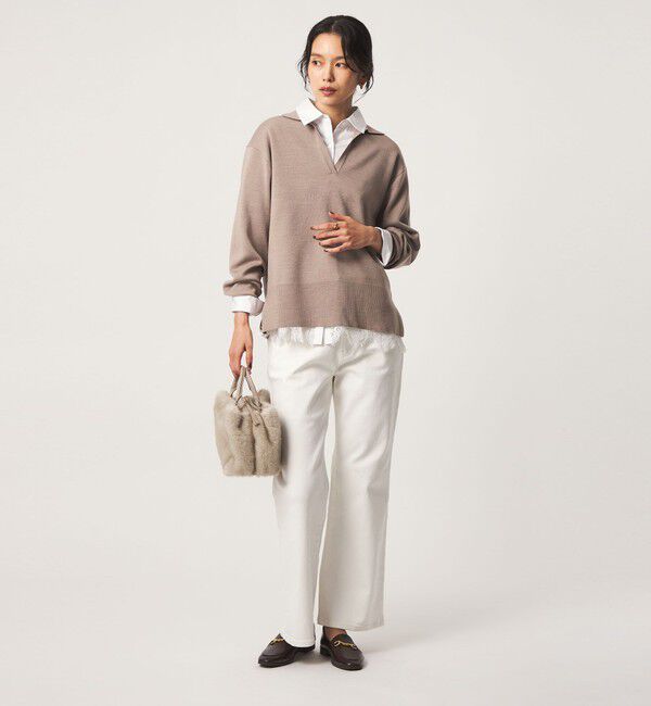 UNITED ARROWS green label relaxing「［size SHORTあり］ウール スムース スキッパー プルオーバー ウォッシャブル」|ニット・セーター|