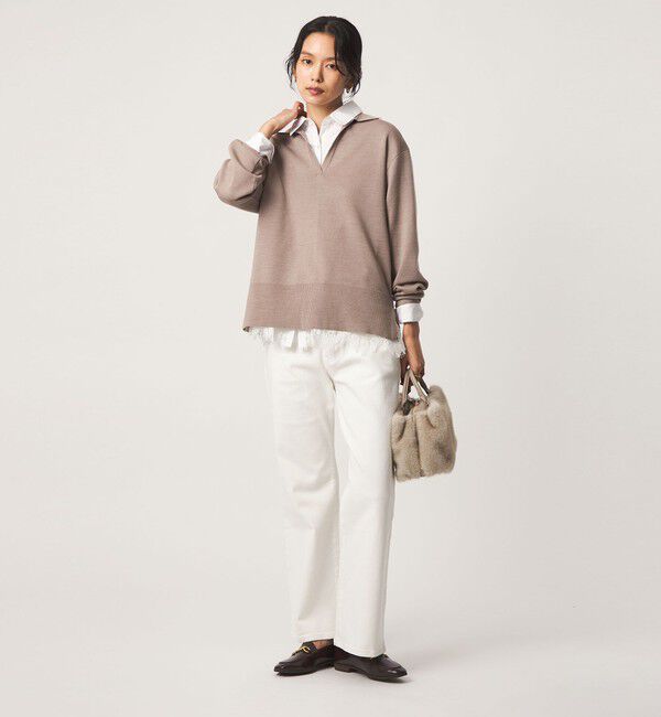 UNITED ARROWS green label relaxing「［size SHORTあり］ウール スムース スキッパー プルオーバー ウォッシャブル」|ニット・セーター|