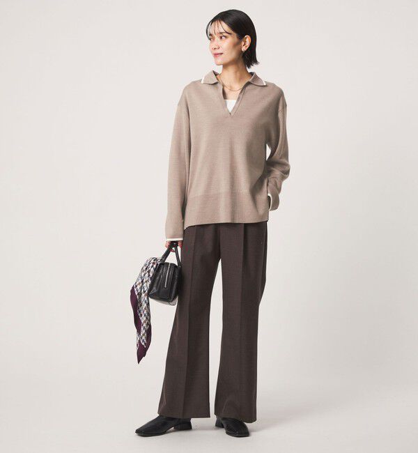UNITED ARROWS green label relaxing「［size SHORTあり］ウール スムース スキッパー プルオーバー ウォッシャブル」|ニット・セーター|