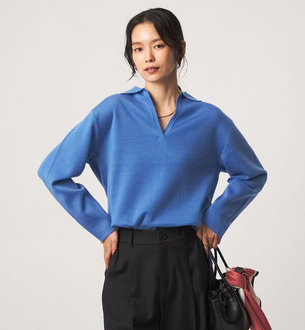 UNITED ARROWS green label relaxing「［size SHORTあり］ウール スムース スキッパー プルオーバー ウォッシャブル」|ニット・セーター|