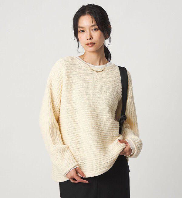 UNITED ARROWS green label relaxing「テープ モール ニット プルオーバー」|ニット・セーター|CREAM