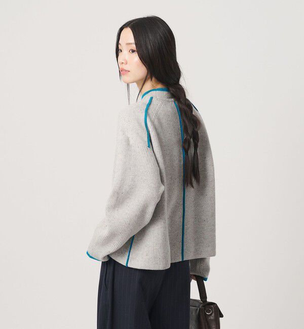 BEAUTY&YOUTH UNITED ARROWS「ウール ネップカラーライン クルーネック ニットプルオーバー」|ニット・セーター|LT.GRAY