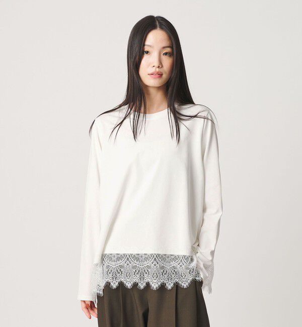 BEAUTY&YOUTH UNITED ARROWS「レースコンビ ロングスリーブ カットソー」|Tシャツ・カットソー|