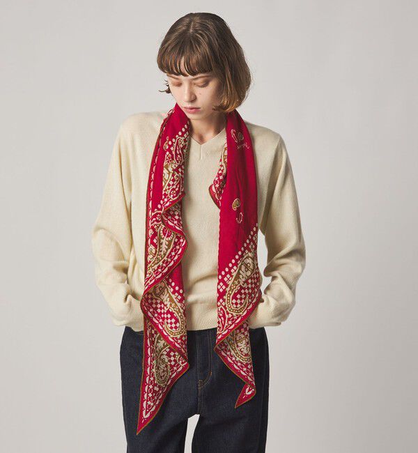 STEVEN ALAN「＜Steven Alan＞カシミヤ Vネック ニット」|ニット・セーター|OFF WHITE