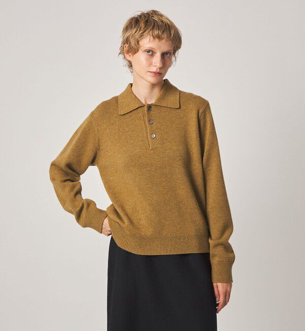 STEVEN ALAN「＜Steven Alan＞ウール カシミヤ ポロカラー ニット」|ニット・セーター|MD.BROWN