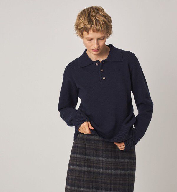 STEVEN ALAN「＜Steven Alan＞ウール カシミヤ ポロカラー ニット」|ニット・セーター|