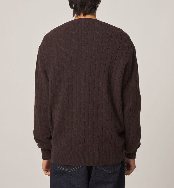 STEVEN ALAN「＜Steven Alan＞ オーストラリアンラムズウール ケーブル Vネック ニット」|ニット・セーター|