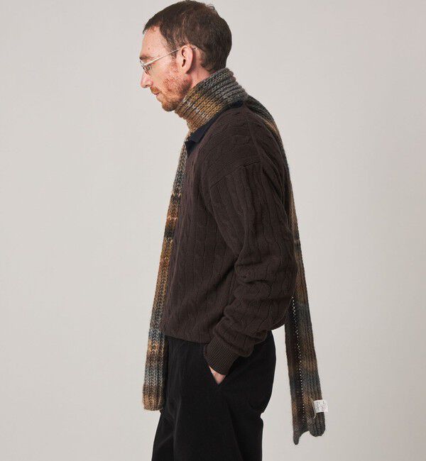 STEVEN ALAN「＜Steven Alan＞ オーストラリアンラムズウール ケーブル Vネック ニット」|ニット・セーター|
