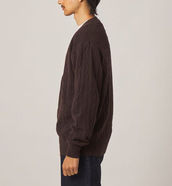 STEVEN ALAN「＜Steven Alan＞ オーストラリアンラムズウール ケーブル Vネック ニット」|ニット・セーター|