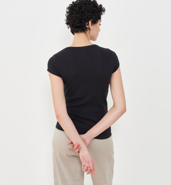 GALERIE VIE「コットンランダムリブ フレンチスリーブプルオーバー」|Tシャツ・カットソー|
