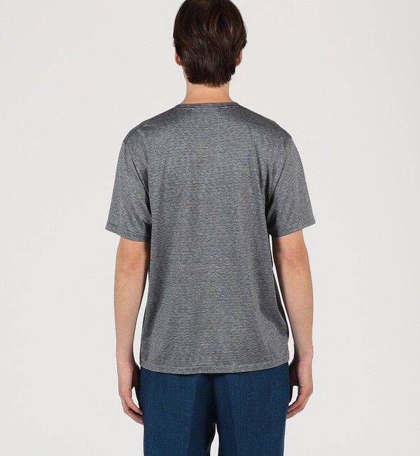 TOMORROWLAND MENS「シルクコットン ボーダー ハーフスリーブ カットソー BOTTO GIUSEPPE」|Tシャツ・カットソー|