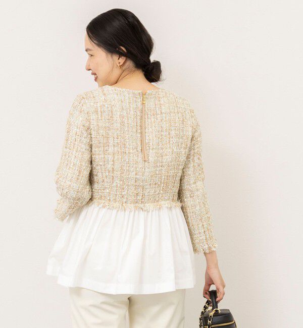 NOLLEY'S sophi「【WEB＆一部店舗限定アイテム】シャイニーツイードペプラムプルオーバー」|シャツ・ブラウス|