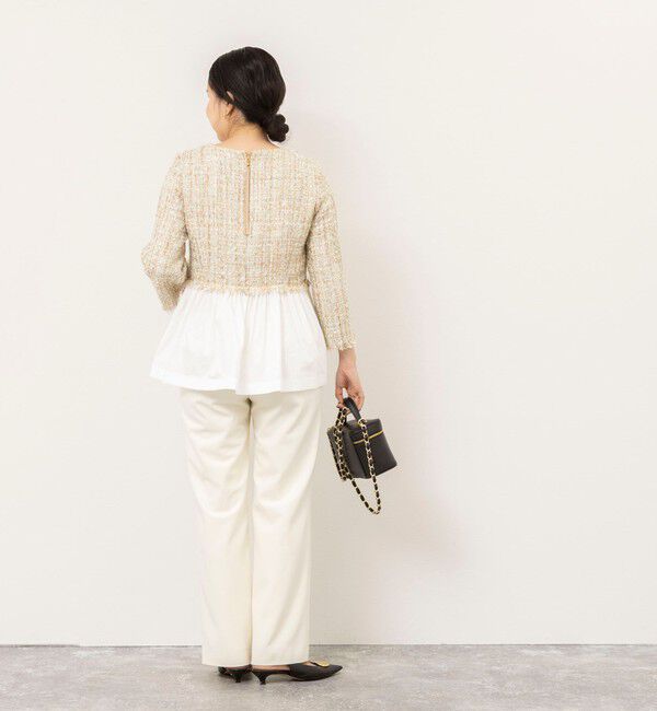 NOLLEY'S sophi「【WEB＆一部店舗限定アイテム】シャイニーツイードペプラムプルオーバー」|シャツ・ブラウス|