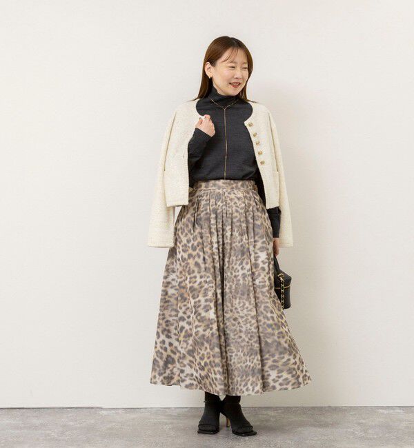 NOLLEY'S sophi「【WEB＆一部店舗限定アイテム】ウォッシャブルレオパードジャガードタフタスカート」|スカート|