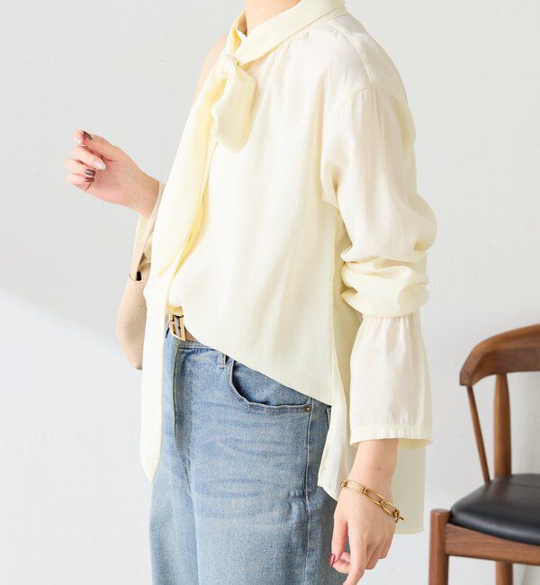  「【リボン取り外しできる◎】2WAYボウタイブラウス」|シャツ・ブラウス|