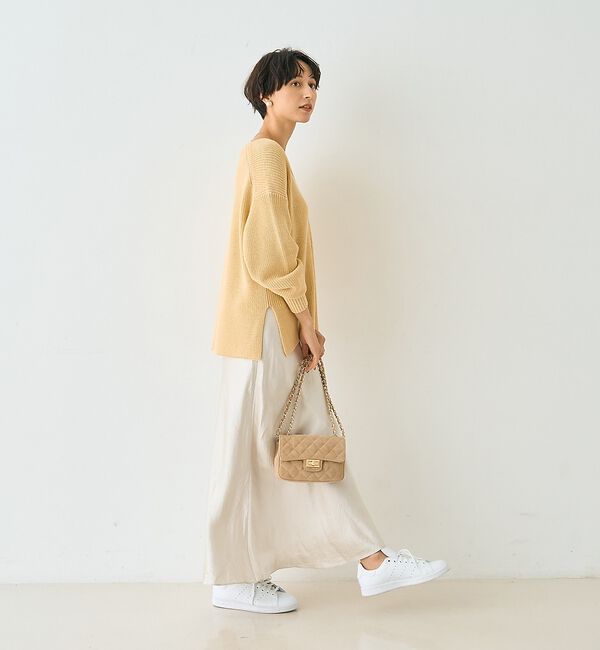 Rouge vif「片畦ハートVネックコットンプルオーバーニット」|ニット・セーター|