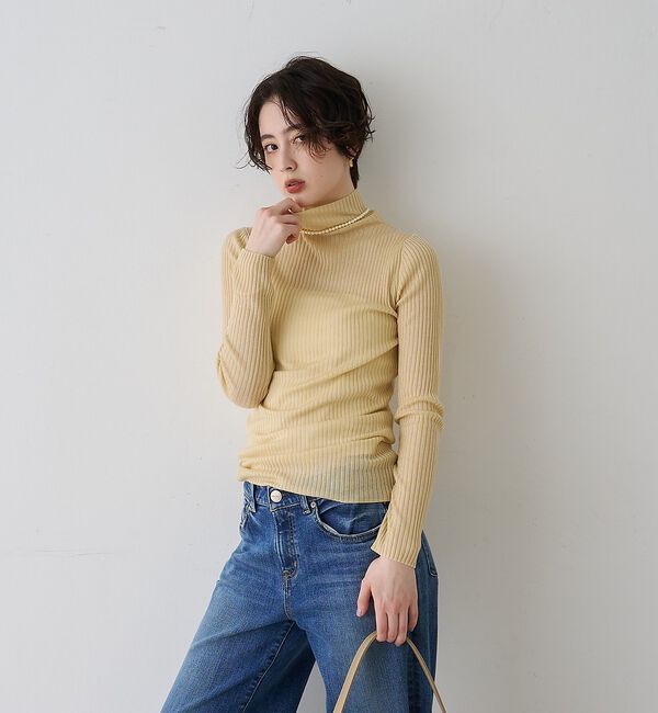Rouge vif「防縮Wシアータートルリブニット」|ニット・セーター|
