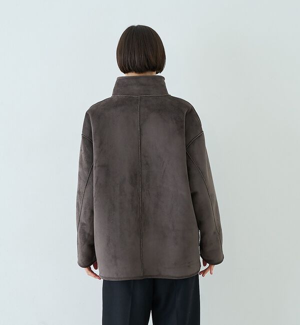 Rouge vif「【2サイズ展開】2WAYスタンドカラースエードライクリバーシブルボアコート」|その他|