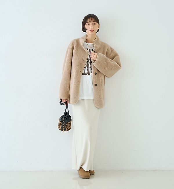 Rouge vif「【2サイズ展開】2WAYスタンドカラースエードライクリバーシブルボアコート」|その他|