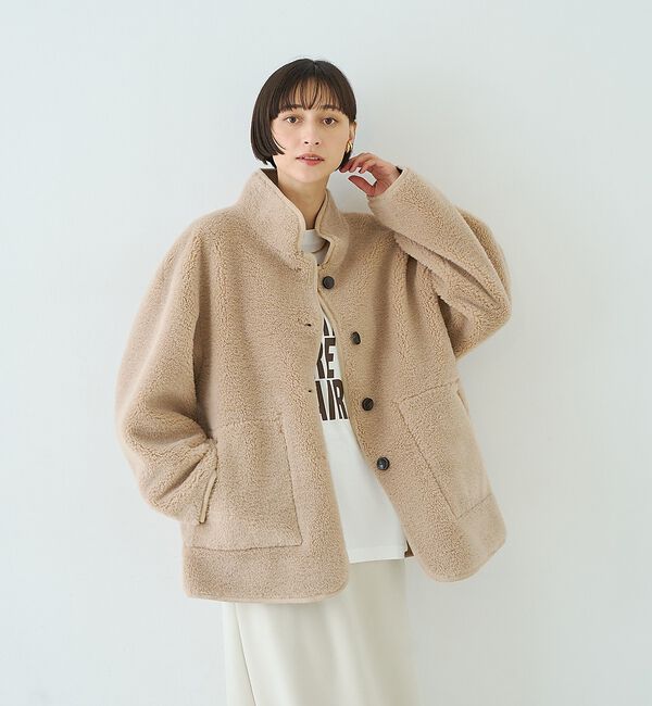 Rouge vif「【2サイズ展開】2WAYスタンドカラースエードライクリバーシブルボアコート」|その他|