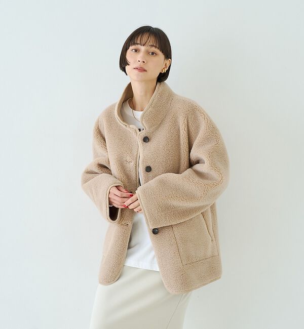Rouge vif「【2サイズ展開】2WAYスタンドカラースエードライクリバーシブルボアコート」|その他|