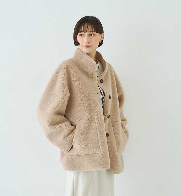 Rouge vif「【2サイズ展開】2WAYスタンドカラースエードライクリバーシブルボアコート」|その他|