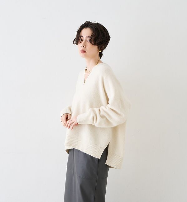 Rouge vif「【定番人気 / 2026AW新作】フォックスウールVネックニットプルオーバー/ホ」|ニット・セーター|