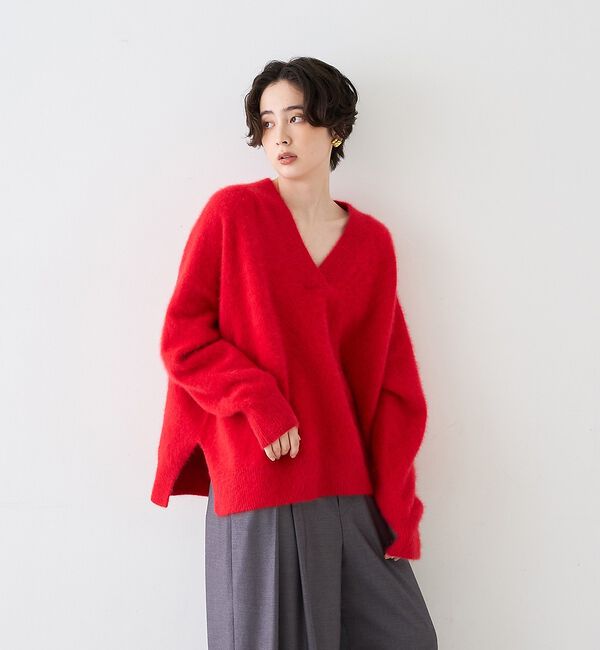 Rouge vif「【定番人気 / 2026AW新作】フォックスウールVネックニットプルオーバー/ホ」|ニット・セーター|