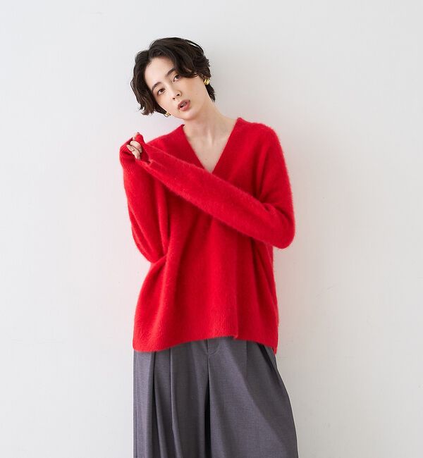 Rouge vif「【定番人気 / 2026AW新作】フォックスウールVネックニットプルオーバー/ホ」|ニット・セーター|