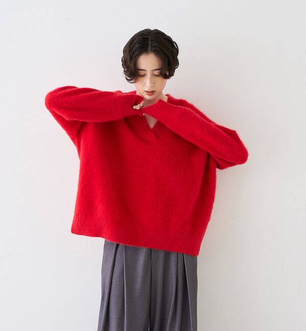 Rouge vif「【定番人気 / 2026AW新作】フォックスウールVネックニットプルオーバー/ホ」|ニット・セーター|