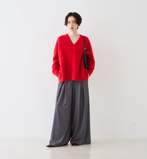 Rouge vif「【定番人気 / 2026AW新作】フォックスウールVネックニットプルオーバー/ホ」|ニット・セーター|