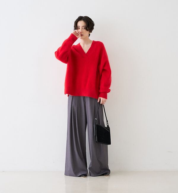 Rouge vif「【定番人気 / 2026AW新作】フォックスウールVネックニットプルオーバー/ホ」|ニット・セーター|