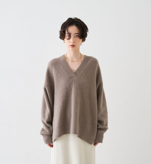Rouge vif「【定番人気 / 2026AW新作】フォックスウールVネックニットプルオーバー/ホ」|ニット・セーター|