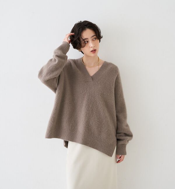 Rouge vif「【定番人気 / 2026AW新作】フォックスウールVネックニットプルオーバー/ホ」|ニット・セーター|