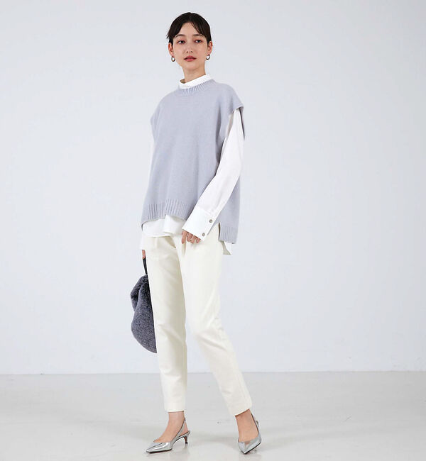 qualite「【ベストセラー】2WAYバックピーチタックパンツ」|スラックス|