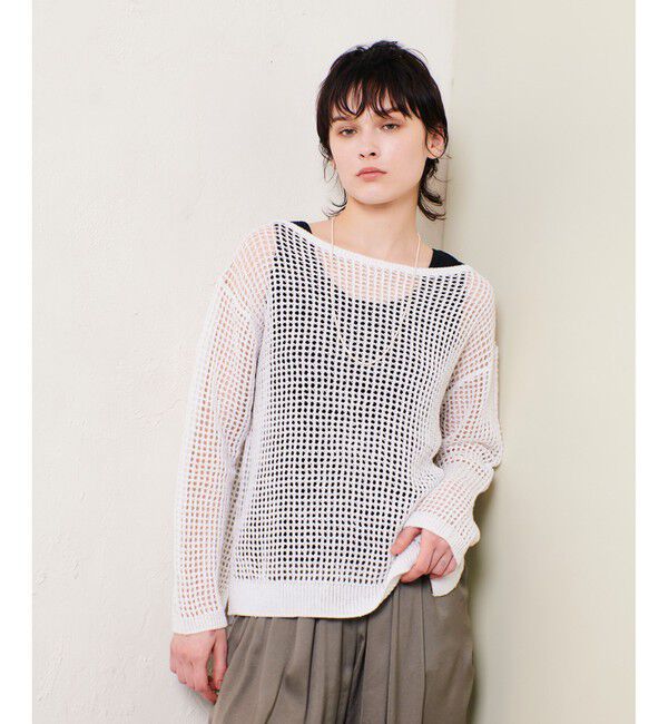 allureville「リネンコードメッシュプルオーバー」|ニット・セーター|